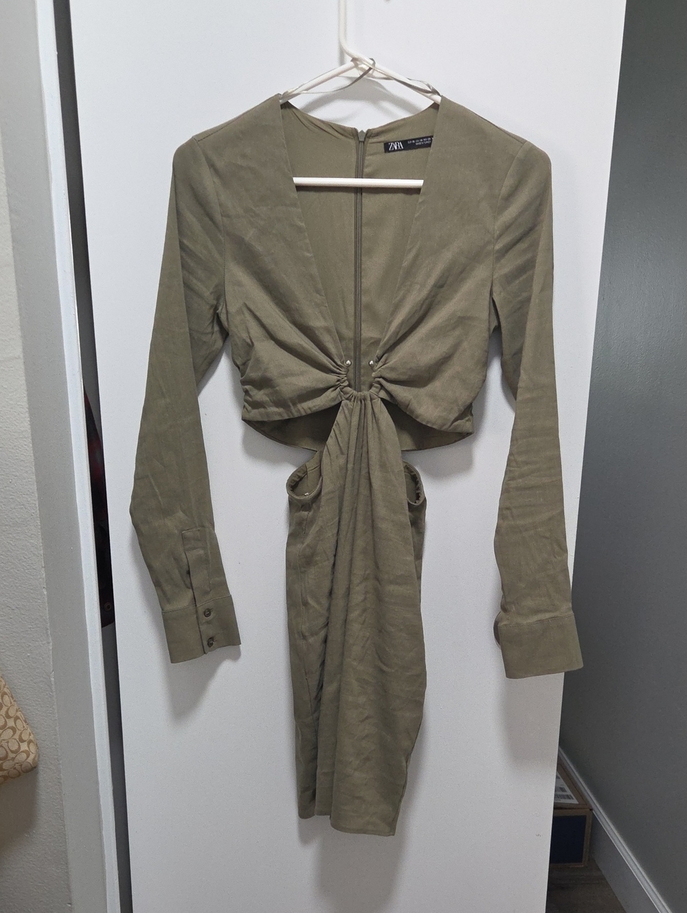 Zara Linen Blend Cocktail Mini Dress